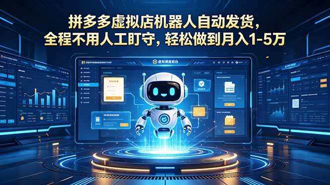 （18779期）拼多多虚拟店机器人自动发货，全程不用人工盯守，轻松做到月入 1-5 万-后生网课库