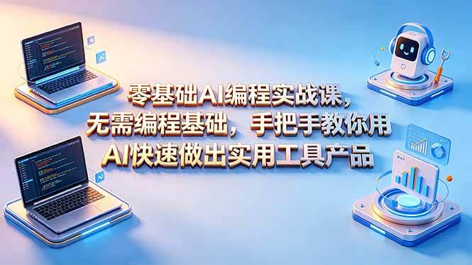 （18785期）零基础AI编程实战课-更新，无需编程基础，手把手教你用AI快速做出实用工具产品-后生网课库