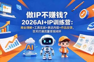 (18839期)做IP不赚钱?2026AI+IP训练营:商业理解+工具实战+表达内容+作品反馈,百天打通流量变现闭环