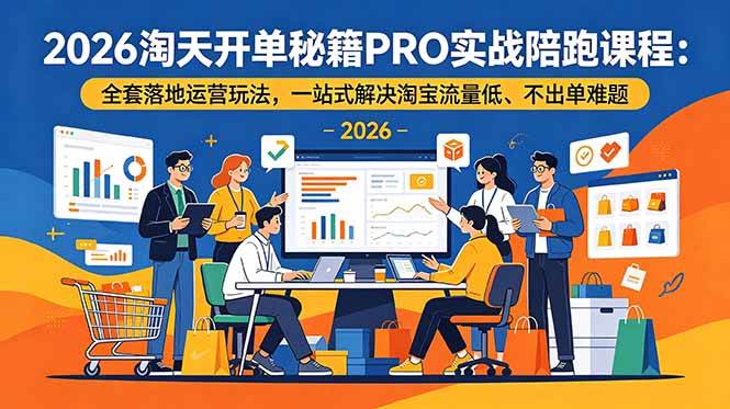 （18844期）2026淘天开单秘籍PRO实战陪跑课程：全套落地运营玩法，一站式解决淘宝流量低、不出单难题