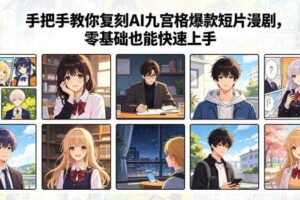 手把手教你复刻AI九宫格爆款短片漫剧，零基础也能快速上手
