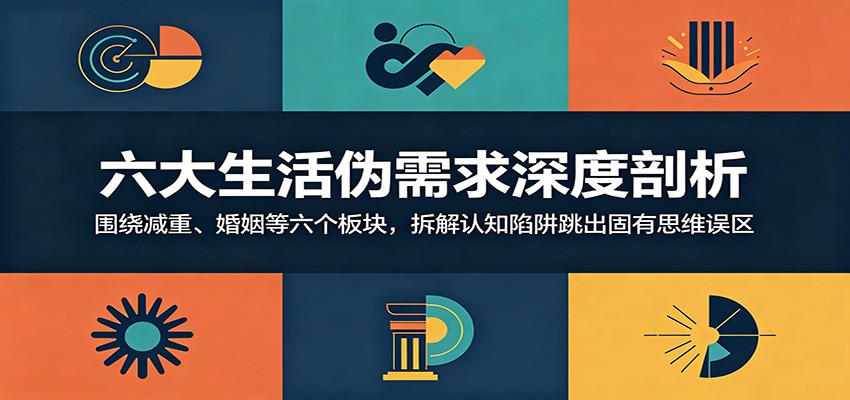 六大生活伪需求深度剖析：围绕减重、婚姻等六个板块，拆解认知陷阱跳出固有思维误区-后生网课库