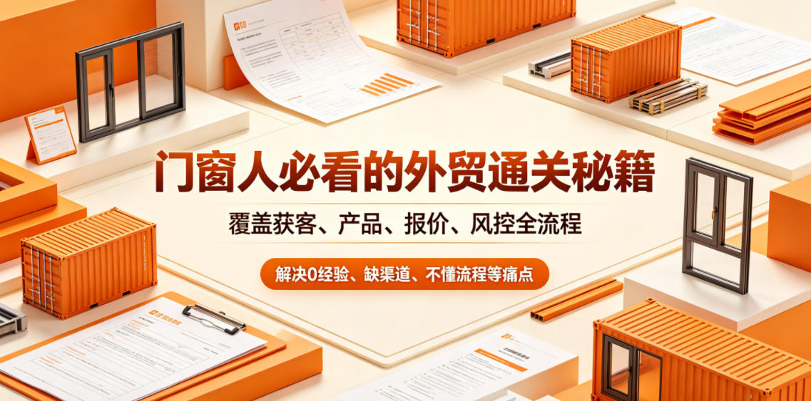 门窗人必看的外贸通关秘籍,块覆盖获客、产品、报价、风控全流程,解决0经验、缺渠道、不懂流程等痛点-后生网课库