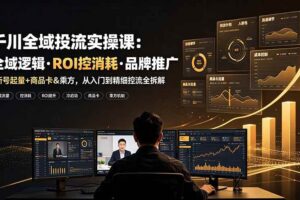 (19249期)千川全域投流实操课:全域逻辑·ROI控消耗·品牌推广|新号起量+商品卡&乘方,从入门到精细控流全拆解