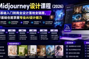 AI Midjourney设计课程（2026），从零基础入门到商业设计落地全链路，零基础也能掌握专业AI设计能力