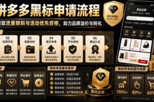 拼多多黑标申请流程，帮助商家获取流量倾斜与活动优先资格，助力品牌溢价与转化