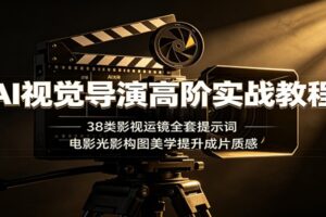 AI视觉导演高阶实战教程：38类影视运镜全套提示词，电影光影构图美学提升成片质感