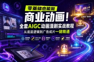 零基础也能做商业动画！全套AIGC动画漫剧实战教程，从底层逻辑到广告成片一键精通（更新0715）