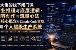 某大佬的线下闭门课｜商业推理与底层逻辑・内容创作与流量心法・AI核心概念与Claude Code实战，打造个人超级生产系统【录音+图片】