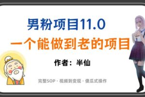 全网独家男粉项目11.0,一个做到老的项目,完整SOP·视频到变现·傻瓜式操作