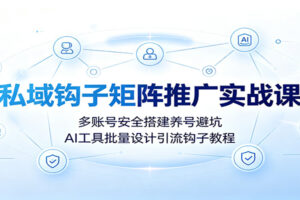 私域钩子矩阵推广实战课：多账号安全搭建养号避坑，AI工具批量设计引流钩子教程