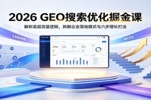 2026 GEO搜索优化掘金课:解析底层流量逻辑,拆解企业落地模式与六步增长打法