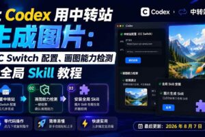 （19777期）让 Codex 用中转站生成图片：CC Switch 配置、画图能力检测与全局 Skill 教程