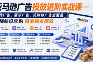 （19882期）亚马逊广告投放进阶实战课——品牌广告、展示广告、流媒体广告全覆盖，从烧钱投放到精准控本提效