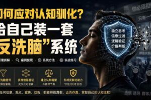 （19734期）付费文章：如何应对认知驯化？给自己装一套“反洗脑”系统