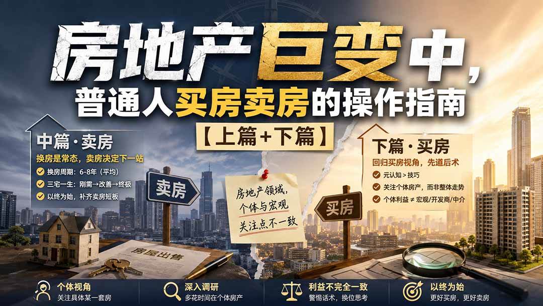 （20021期）付费文章：房地产巨变中，普通人买房卖房的操作指南【上篇+下篇】