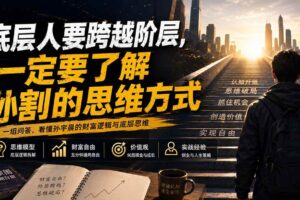 （20040期）付费文章：底层人要跨越阶层，一定要了解孙割的思维方式