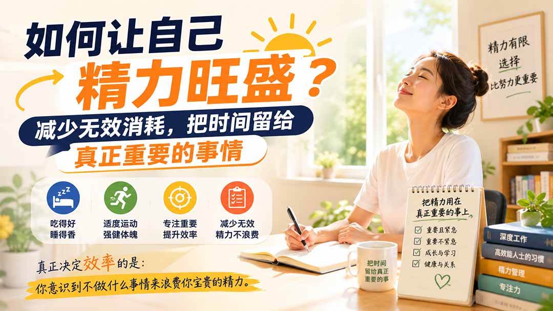 （20071期）付费文章：如何让自己精力旺盛？减少无效消耗，把时间留给真正重要的事情