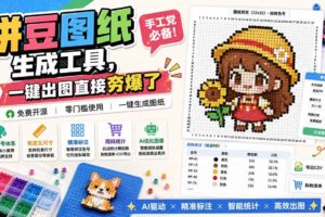（20084期）拼豆图纸生成工具，手工党必备！一键出图直接夯爆了