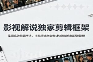 影视解说独家剪辑框架：掌握高效剪辑手法，搭配精选剧集素材快速制作解说短视频