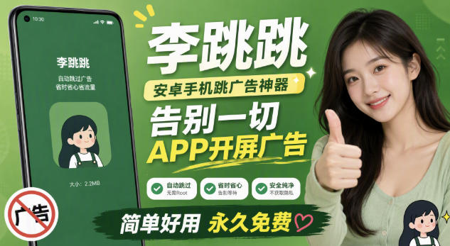 李跳跳内置规则版，安卓手机拒绝app开屏广告，让app更干净