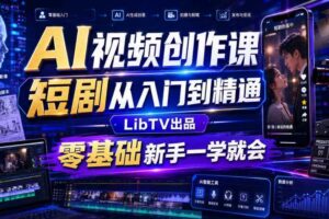 AI视频创作课，短剧从入门到精通，LibTV出品，零基础新手一学就会