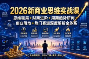 2026新商业思维实战课｜思维破局+财商进阶+周期趋势研判+创业落地+热门赛道深度解析全体系