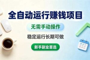 全自动运行賺钱项目，无需手动操作，稳定运行长期可做，新手副业首选【揭秘】