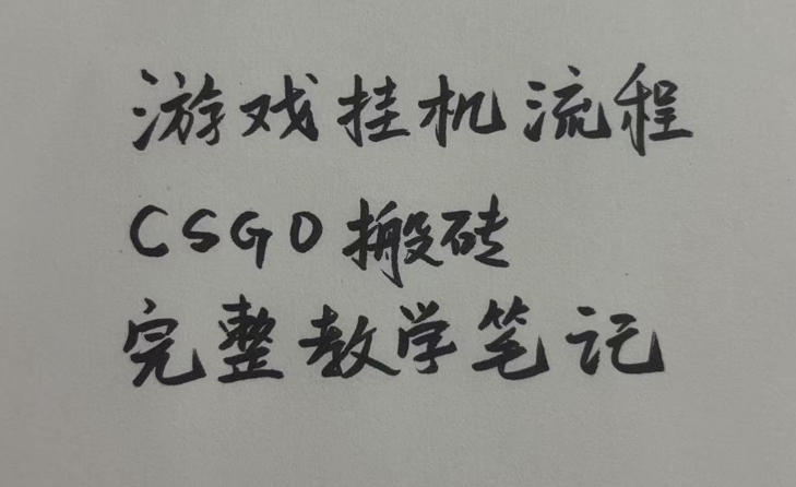 游戏挂G全流程笔记分享，CSGO游戏搬砖，小白看了当天学会见收益【揭秘】