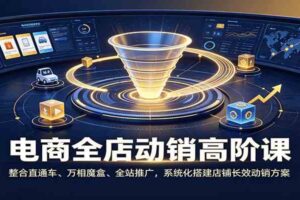 电商全店动销高阶课：整合直通车、万相魔盒、全站推广，系统化搭建店铺长效动销方案
