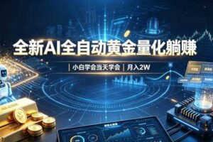全新AI全自动黄金量化躺賺：小白学会当天学会，月入2W！【揭秘】
