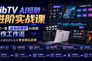 LibTV AI短剧进阶实战课，搭建一套成熟标准化AI短剧制作工作流，带你从素材创作走向专业镜头叙事