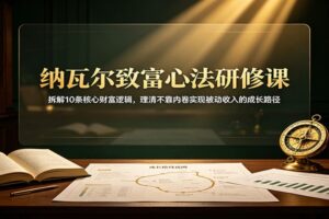 纳瓦尔致富心法研修课：拆解10条核心财富逻辑，理清不靠内卷实现被动收入的成长路径