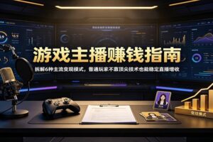 游戏主播赚钱指南：拆解6种主流变现模式，普通玩家不靠顶尖技术也能稳定直播增收