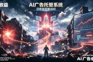 AI智能广告，全自动化运行，单日可达400+，小白新手0基础上手【揭秘】