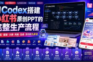 用Codex搭建小红书原创PPT的完整生产流程，从选品·提取·大纲·风格·生成·交付的九步法