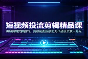 短视频投流剪辑精品课：讲解剪辑实操技巧，高级画面质感助力作品投流放大曝光