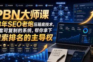PBN大师课13年SEO老炮压箱底技术，一套可复制的系统，帮你拿下搜索排名的主导权【原创双语字幕】