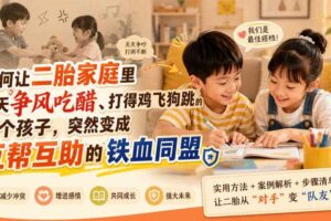 付费文章：如何让二胎家庭里天天争风吃醋、打得鸡飞狗跳的两个孩子，突然变成互帮互助的铁血同盟？