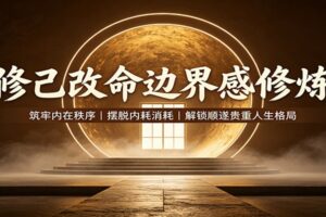 修己改命边界感修炼：筑牢内在秩序，摆脱内耗消耗，解锁顺遂贵重人生格局
