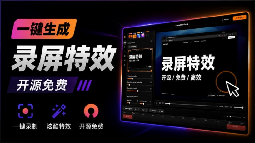 Windows录屏神器来了!一键添加自动缩放、光标润色与画面美化效果,轻松省下笔录屏软件费用Capptivo