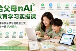 给父母的AI教育学习实操课，从辅导孩子学习的场景出发，带你一起学AI用AI