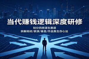 当代赚钱逻辑深度研修：划分四类谋生赛道，拆解耗材/表演/垂直/作品集生存心法