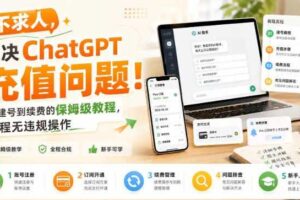 不求人，解决ChatGPT充值问题！从建号到续费的保姆级教程，全程无违规操作