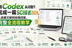 用Codex从0到1完成一篇SCI综述2026，从选题文献到投稿回复，完整全流程教学