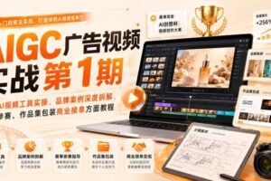 AIGC广告视频实战第1期，主流AI视频工具实操、品牌案例深度拆解、赛事参赛、作品集包装商业接单方面教程