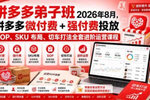Ay干多多‑拼多多弟子班2026年8月，拼多多微付费+强付费投放SOP、SKU布局、切车打法全套进阶运营课程