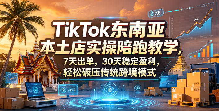 TikTok东南亚本土店实操陪跑教学，7天出单，30天稳定盈利，轻松碾压传统跨境模式（更新0819）