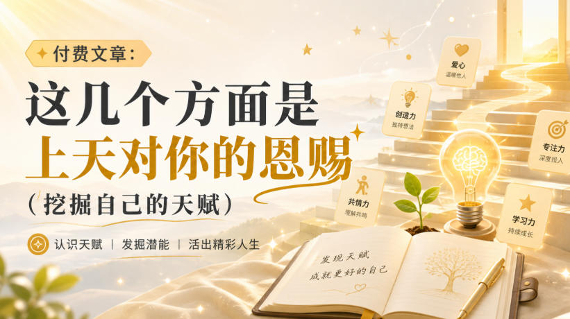付费文章：这几个方面是上天对你的恩赐（挖掘自己的天赋）