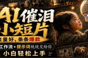 AI催泪小短片，流量好，条条爆款，工作流+提示词统统交给你，小白轻松上手